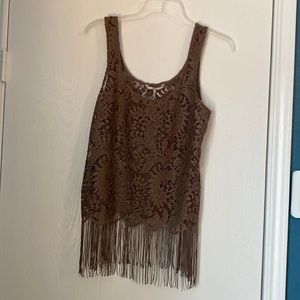 BKE brown tunic top size Medium